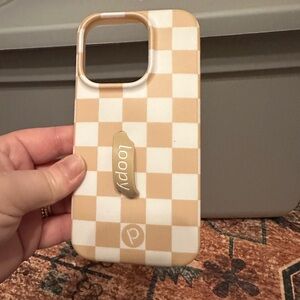 NIB iPhone 14 Pro Loopy Sandstone Check Case
